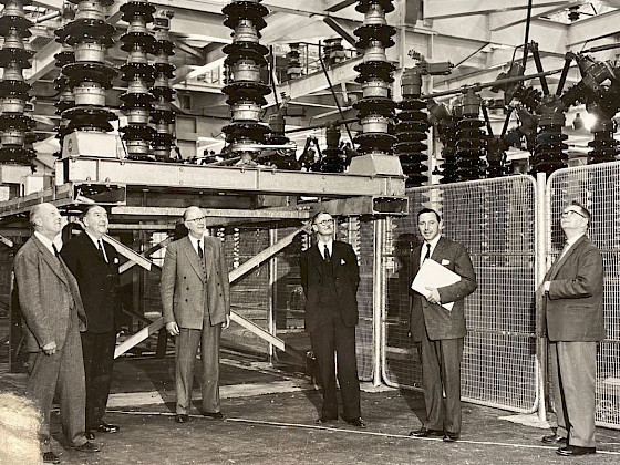 Observing the Supergrid in 1953. Image Credit: National Grid.